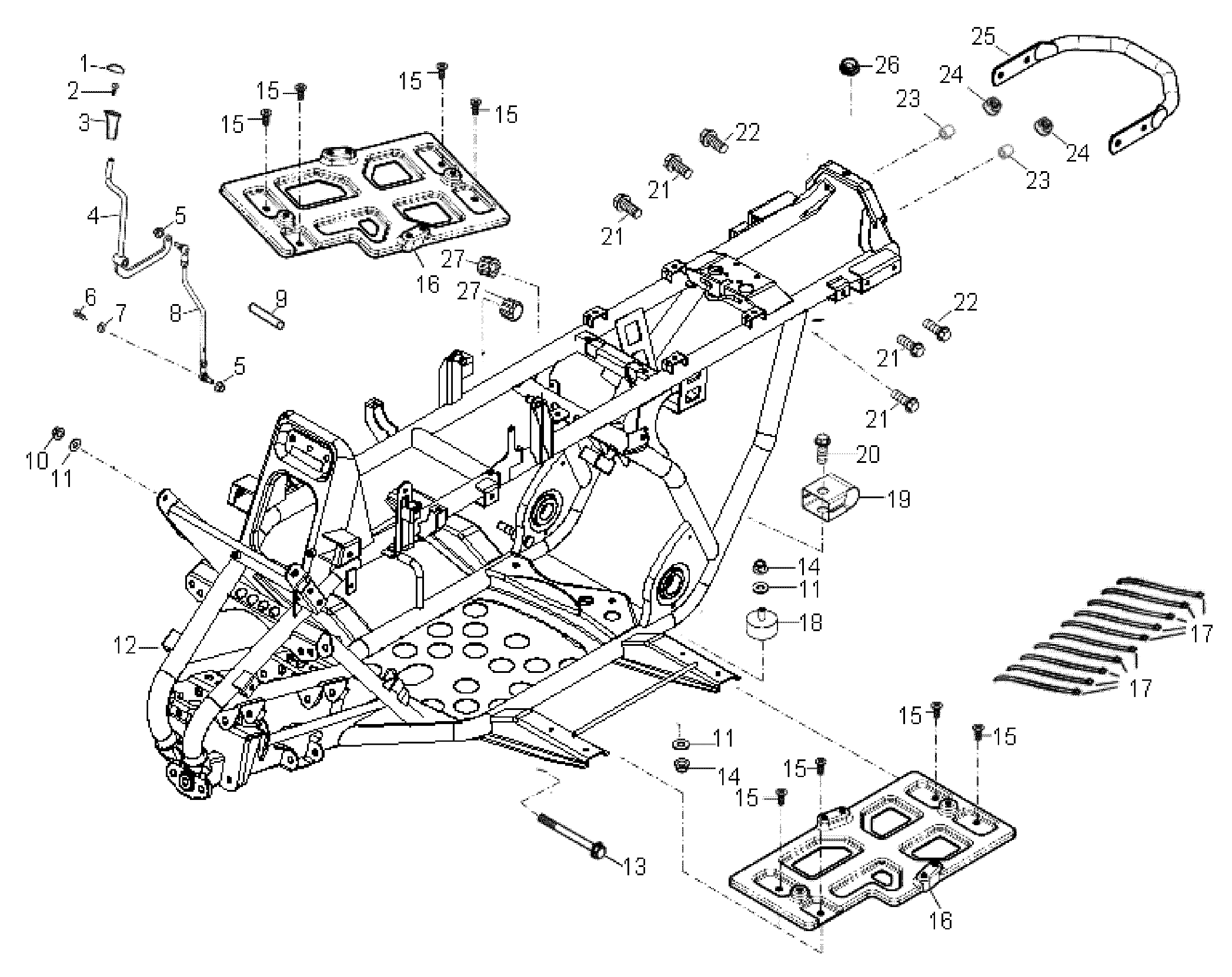 Part Number : 0453791-067 ASM-FRAME MAIN SAWTOOTH BLK