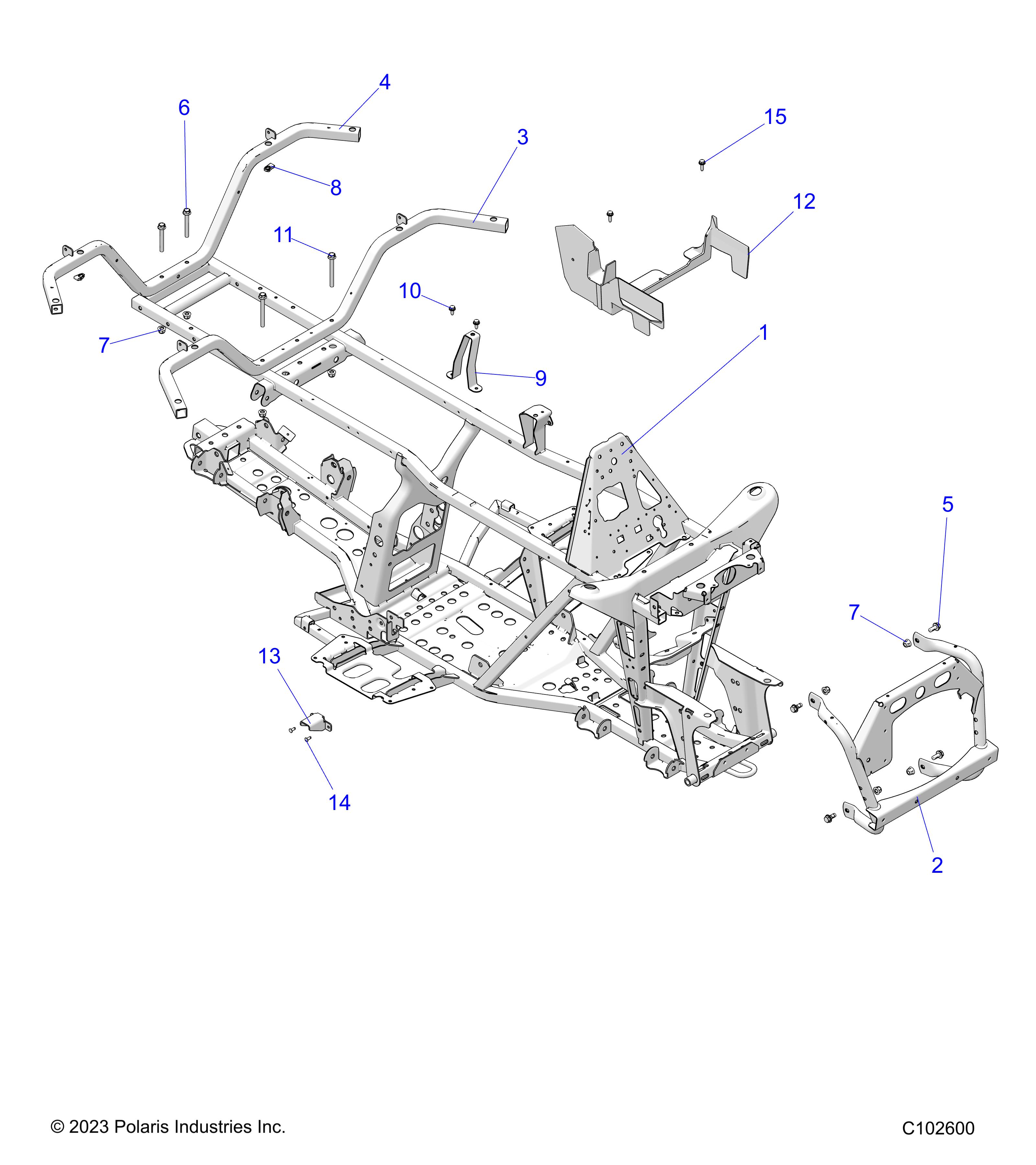 Foto diagrama Polaris que contem a peça 1026831-458