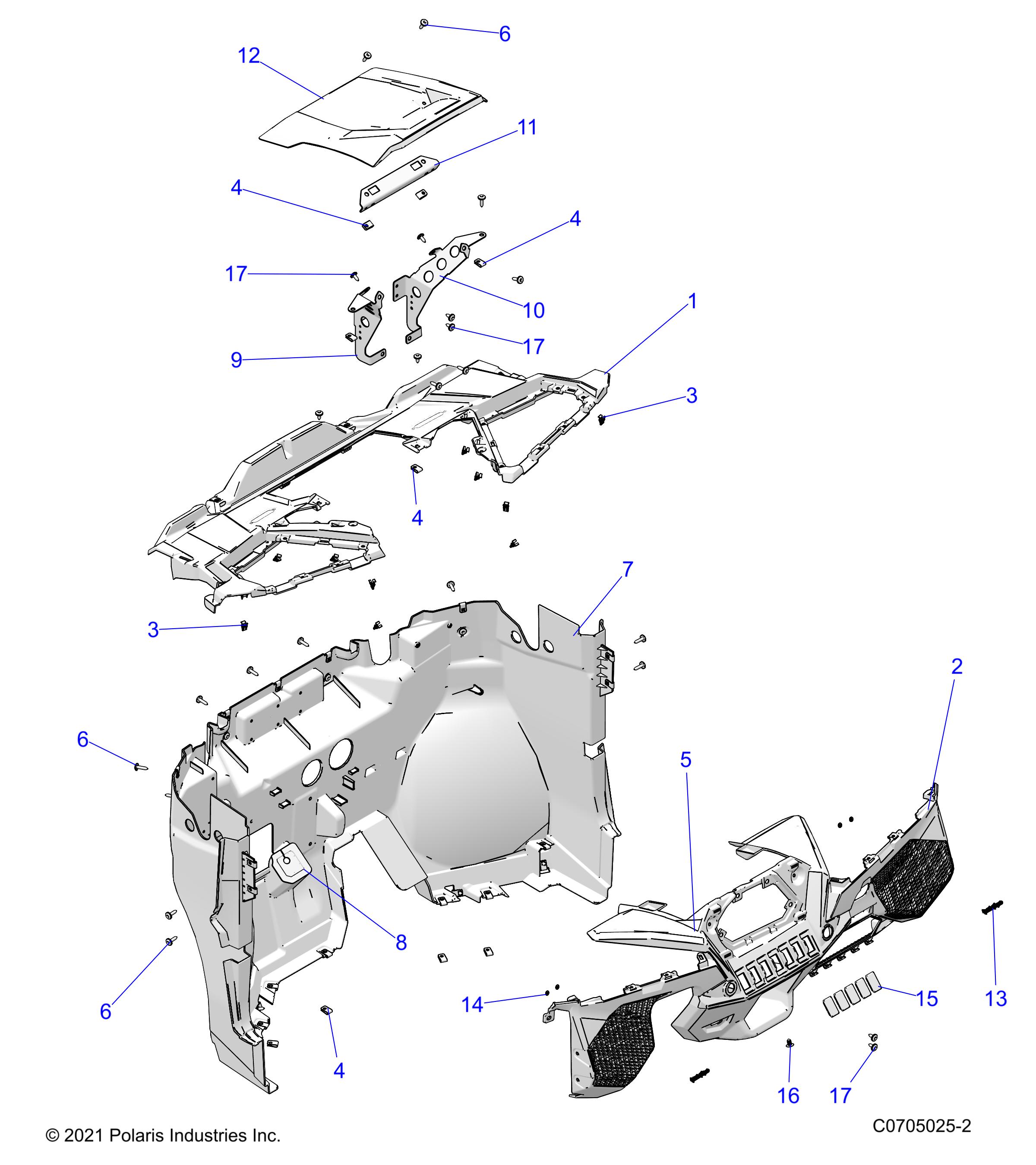 Foto diagrama Polaris que contem a peça 2638279-070