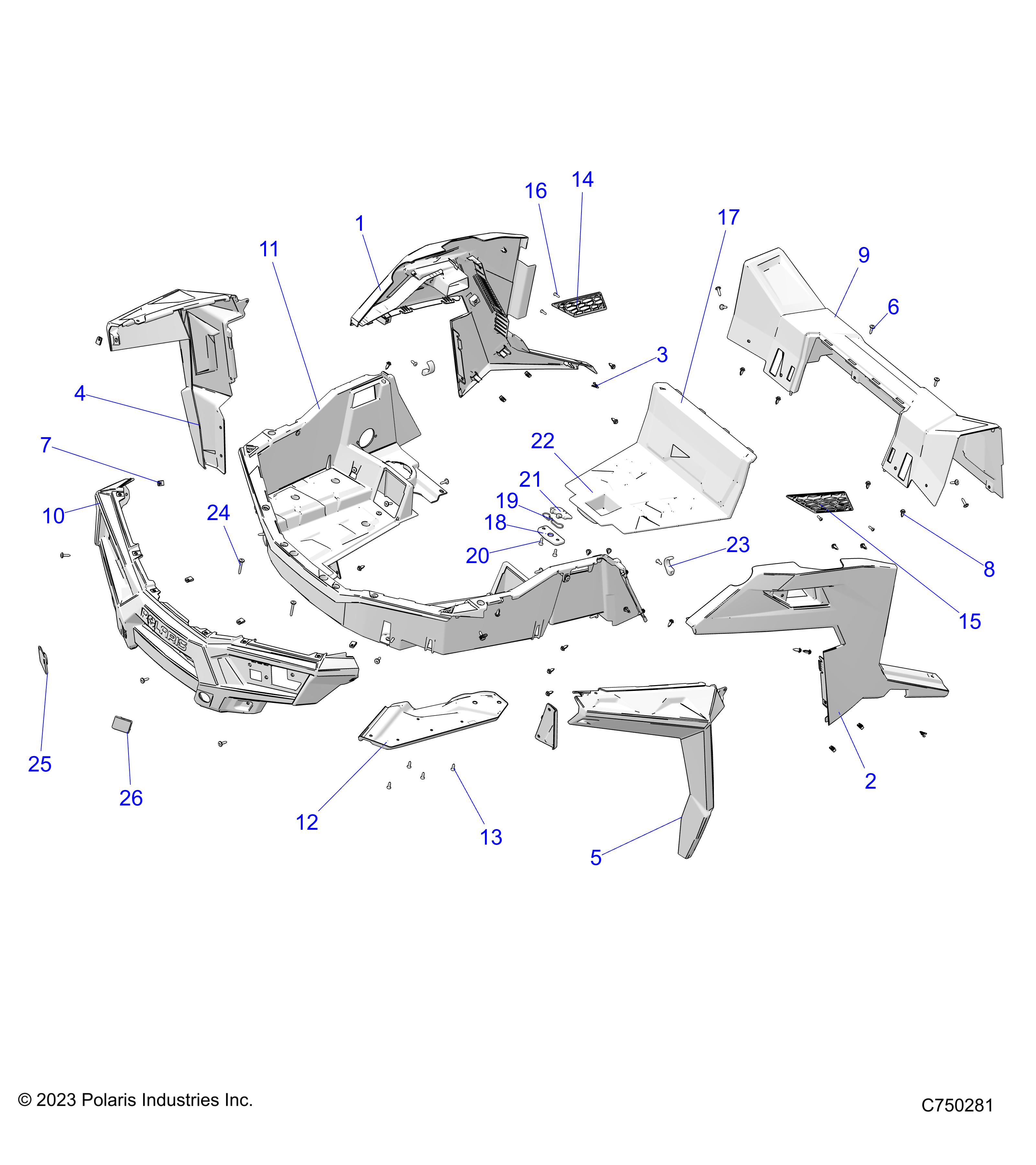 Foto diagrama Polaris que contem a peça 2638060-902