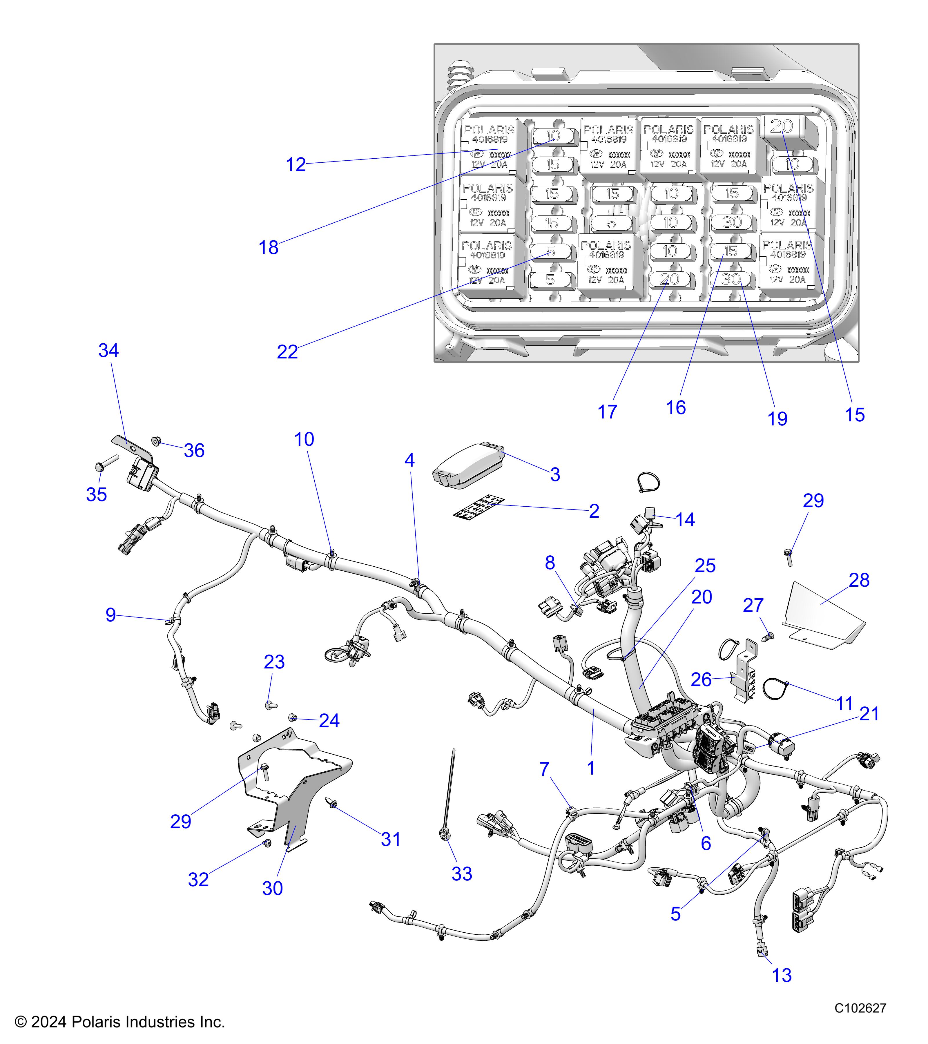 Foto diagrama Polaris que contem a peça 2417030