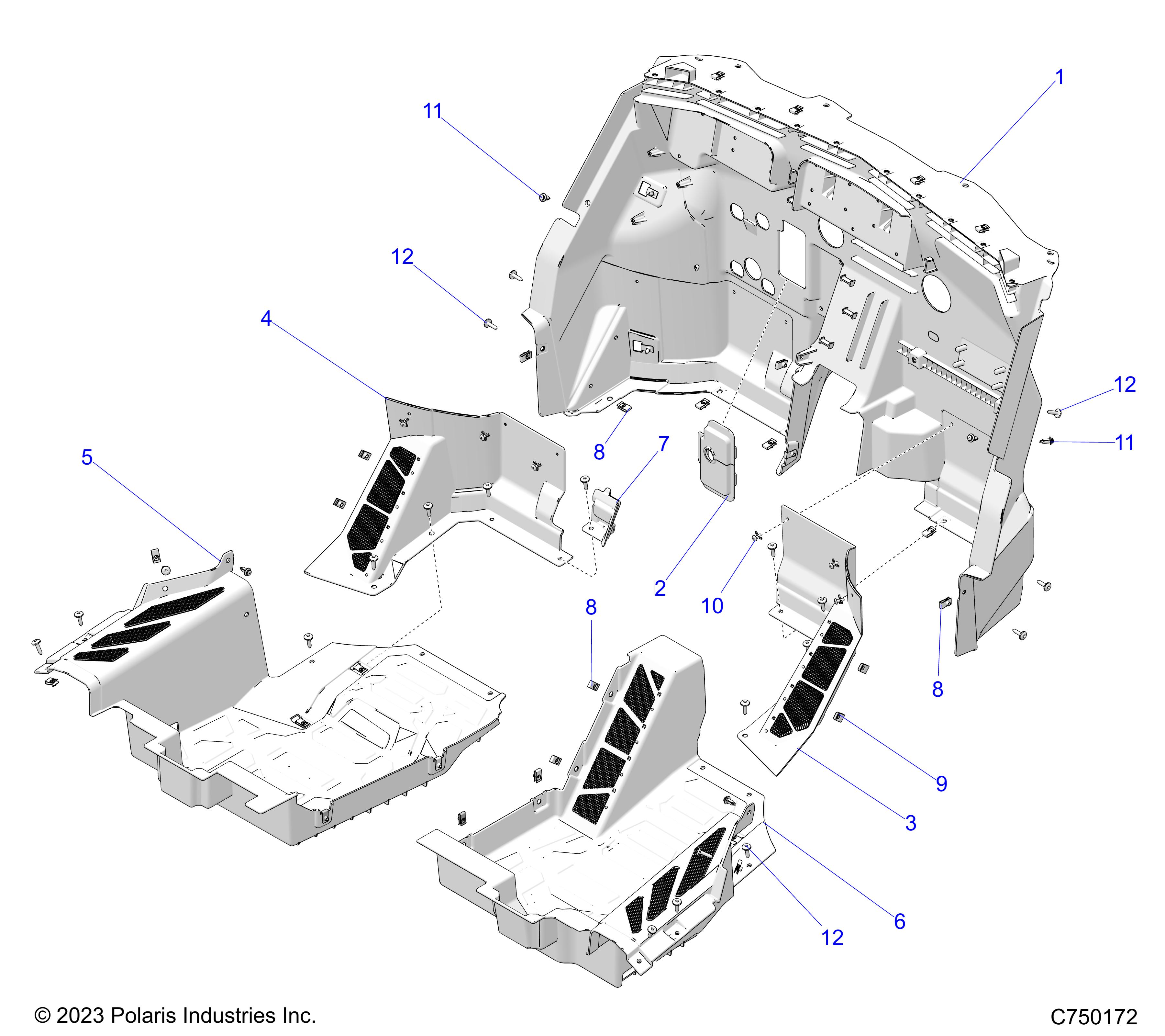 Foto diagrama Polaris que contem a peça 7663110