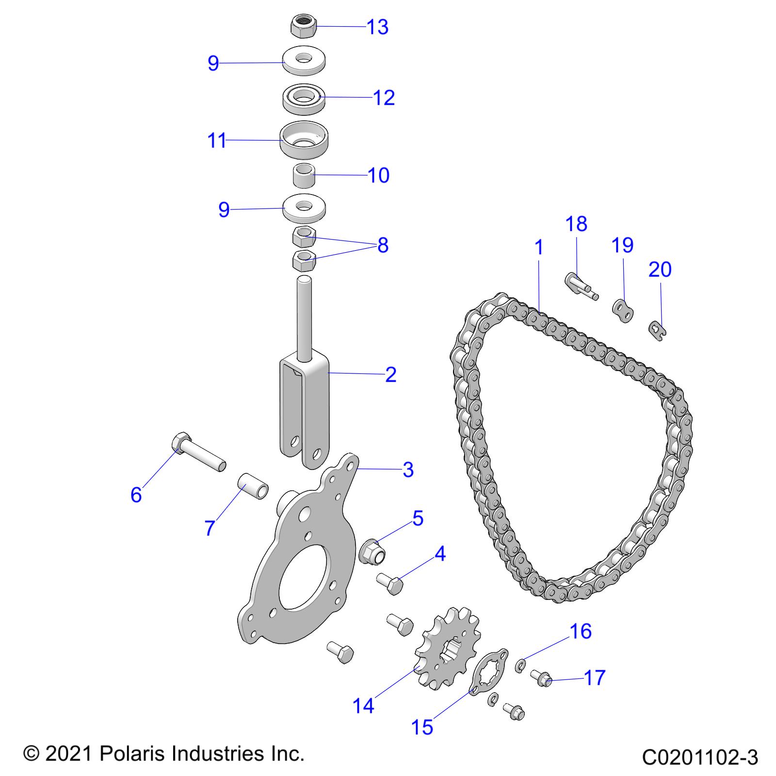 Foto diagrama Polaris que contem a peça 3225037