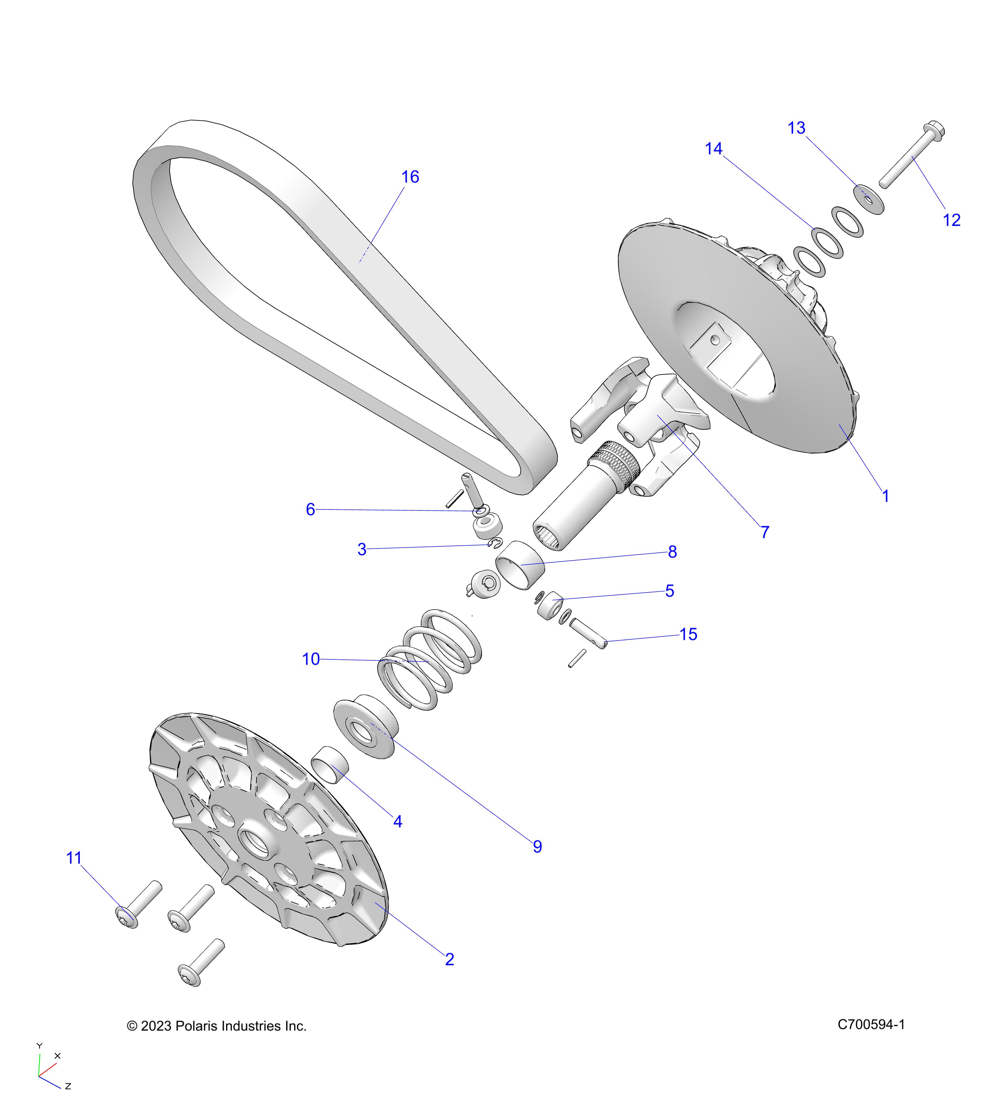 Foto diagrama Polaris que contem a peça 1327465