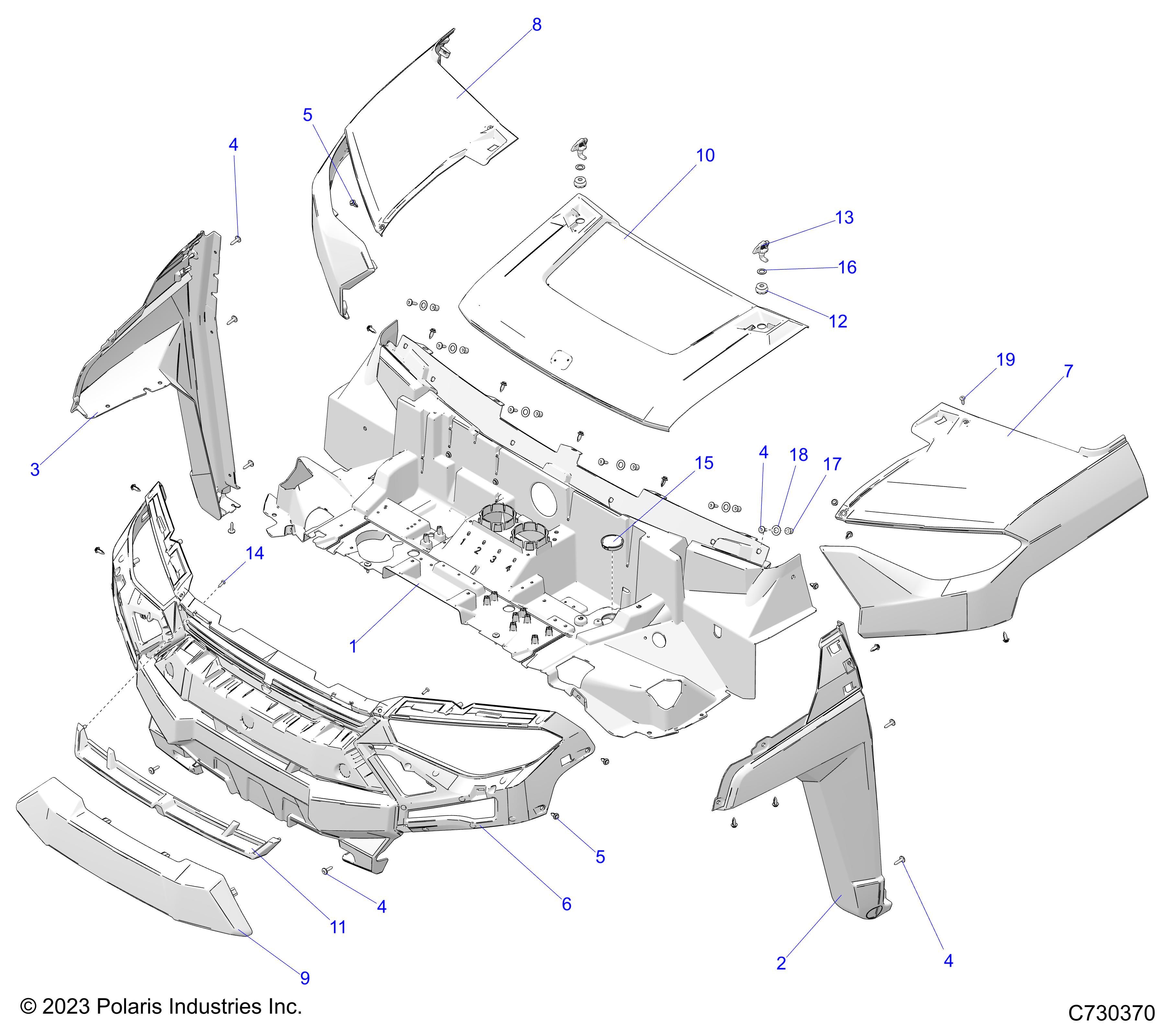 Foto diagrama Polaris que contem a peça 5453725-911