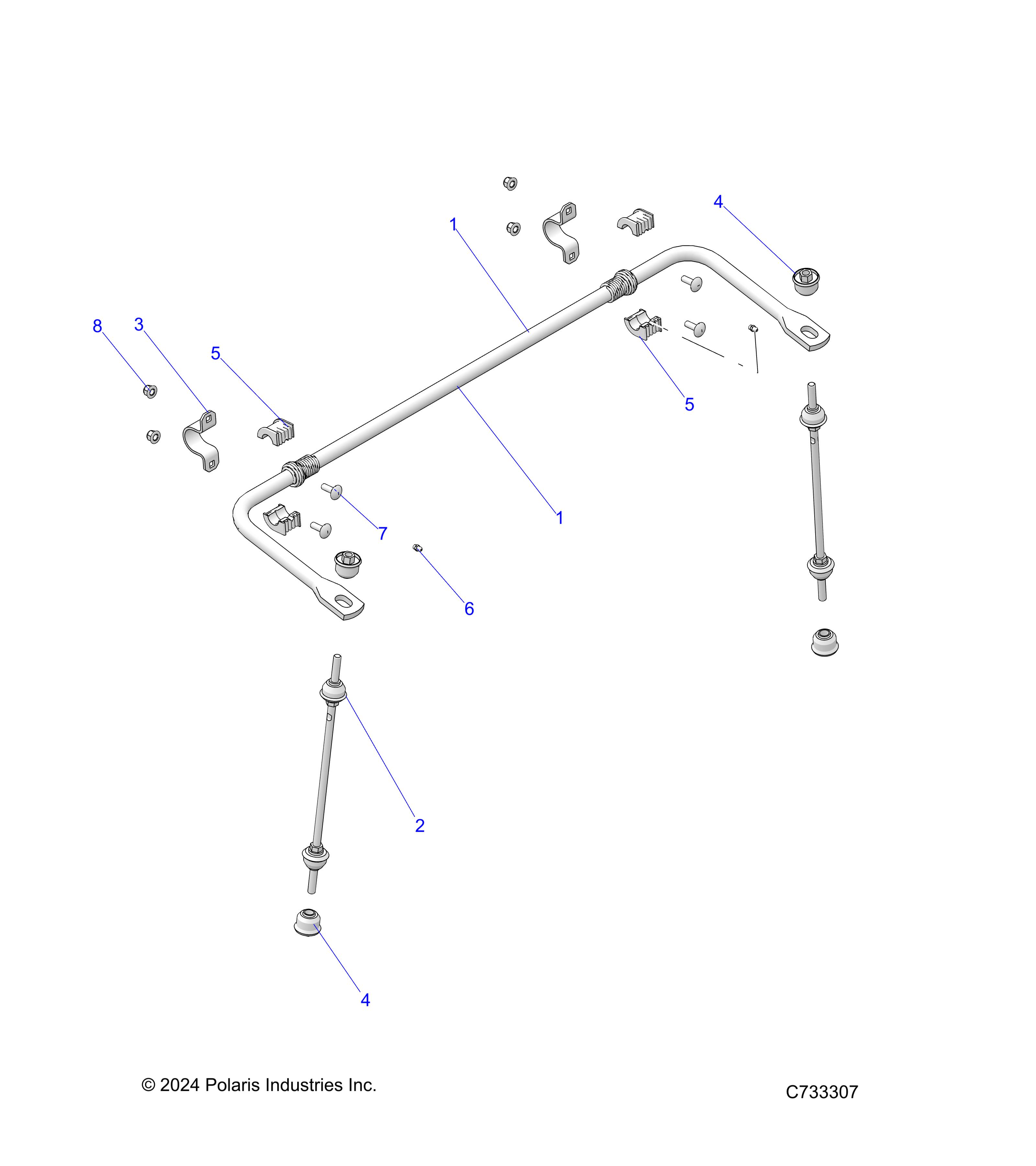 Foto diagrama Polaris que contem a peça 5345724-458