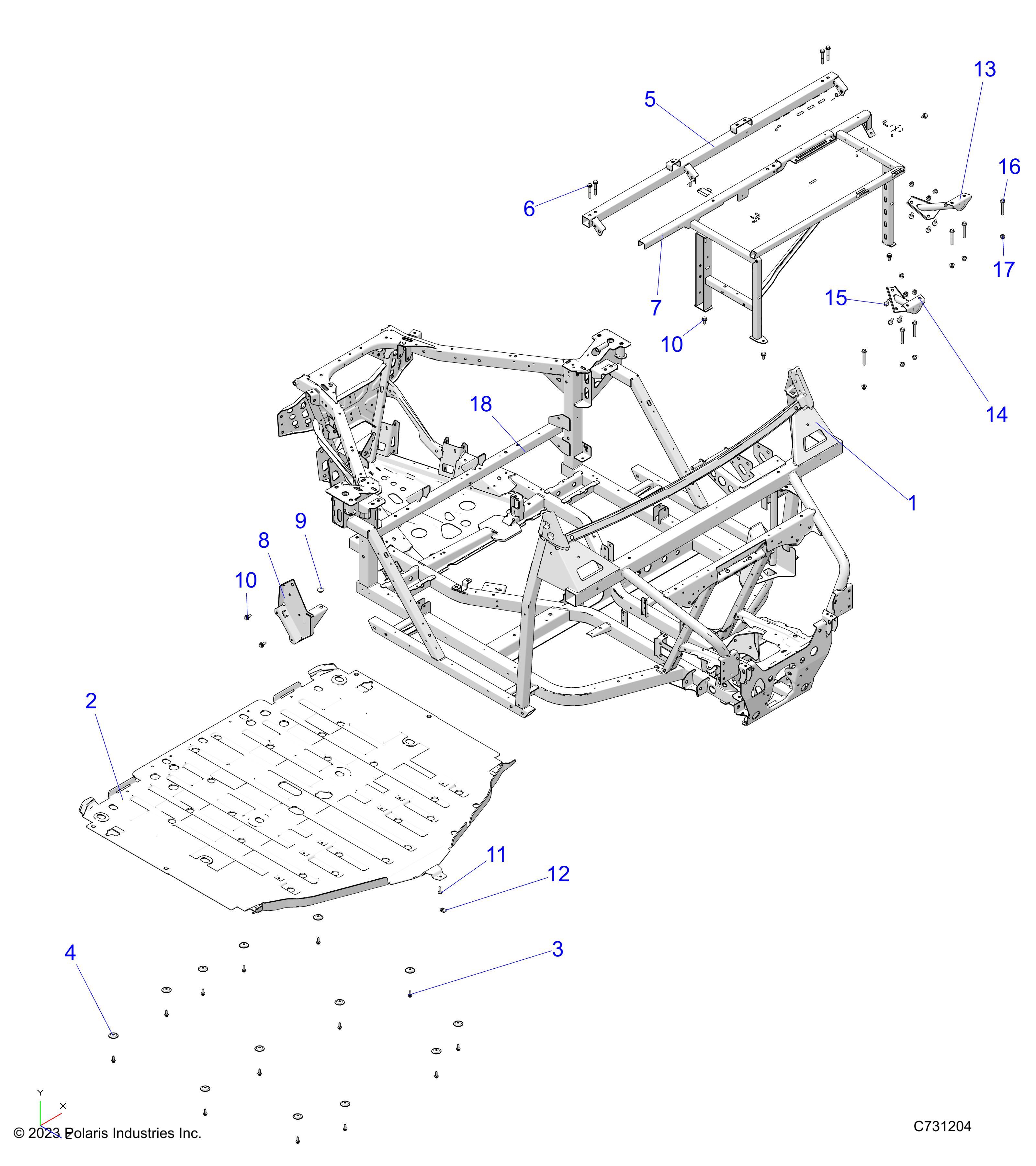 Foto diagrama Polaris que contem a peça 1027782-458