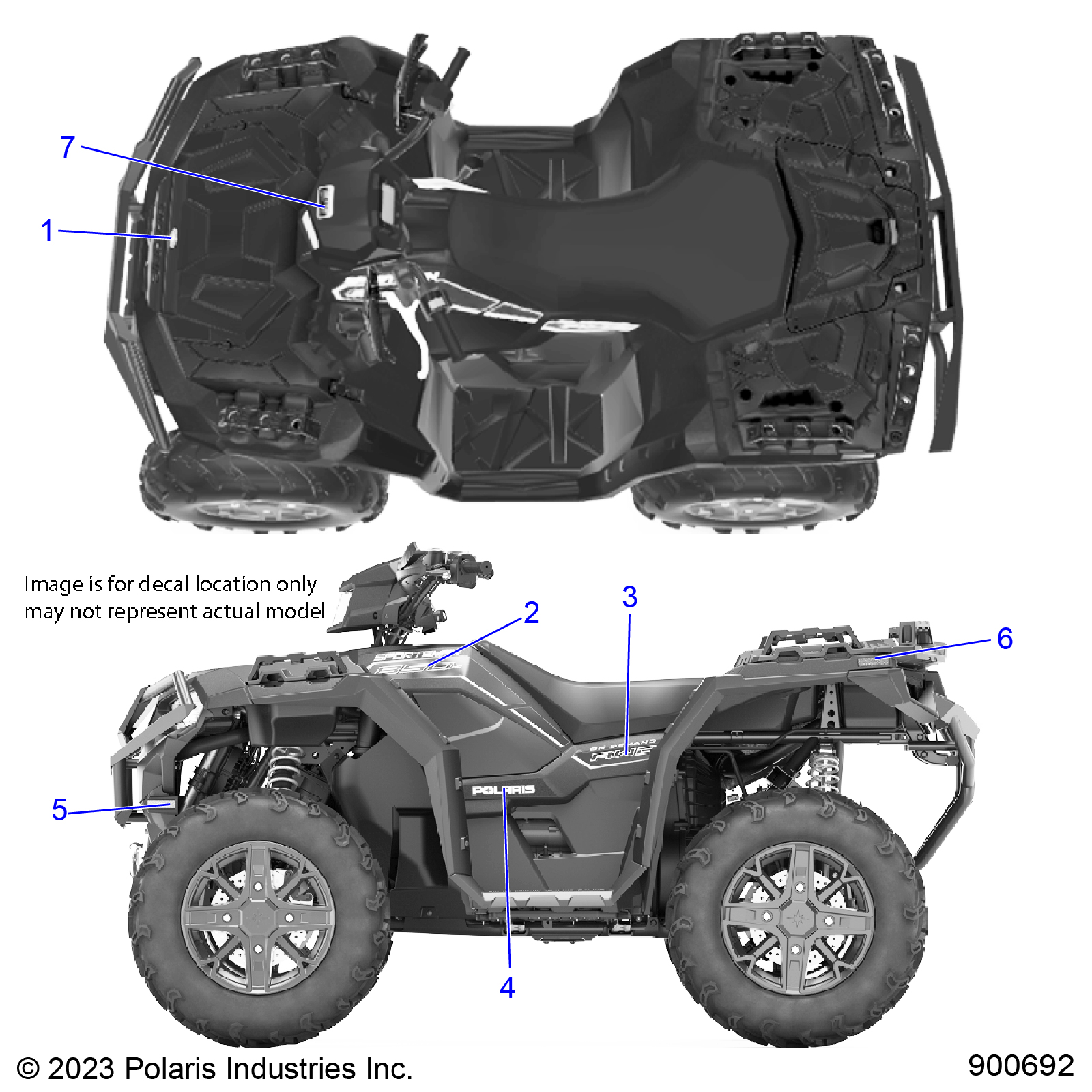 Foto diagrama Polaris que contem a peça 7200111