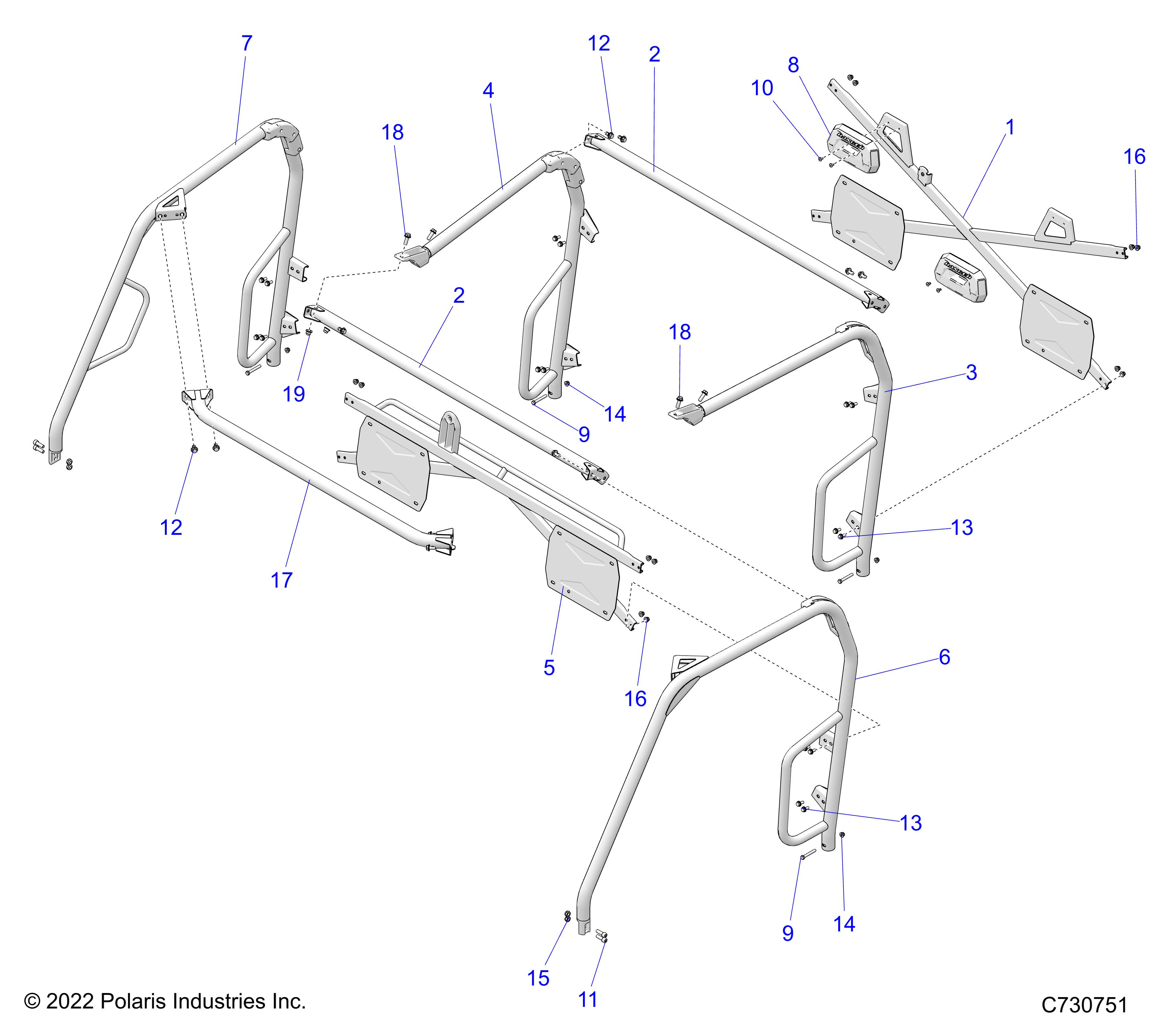 Part Number : 1022476-458 CAB FRAME WELD  REAR  RIGHT  M