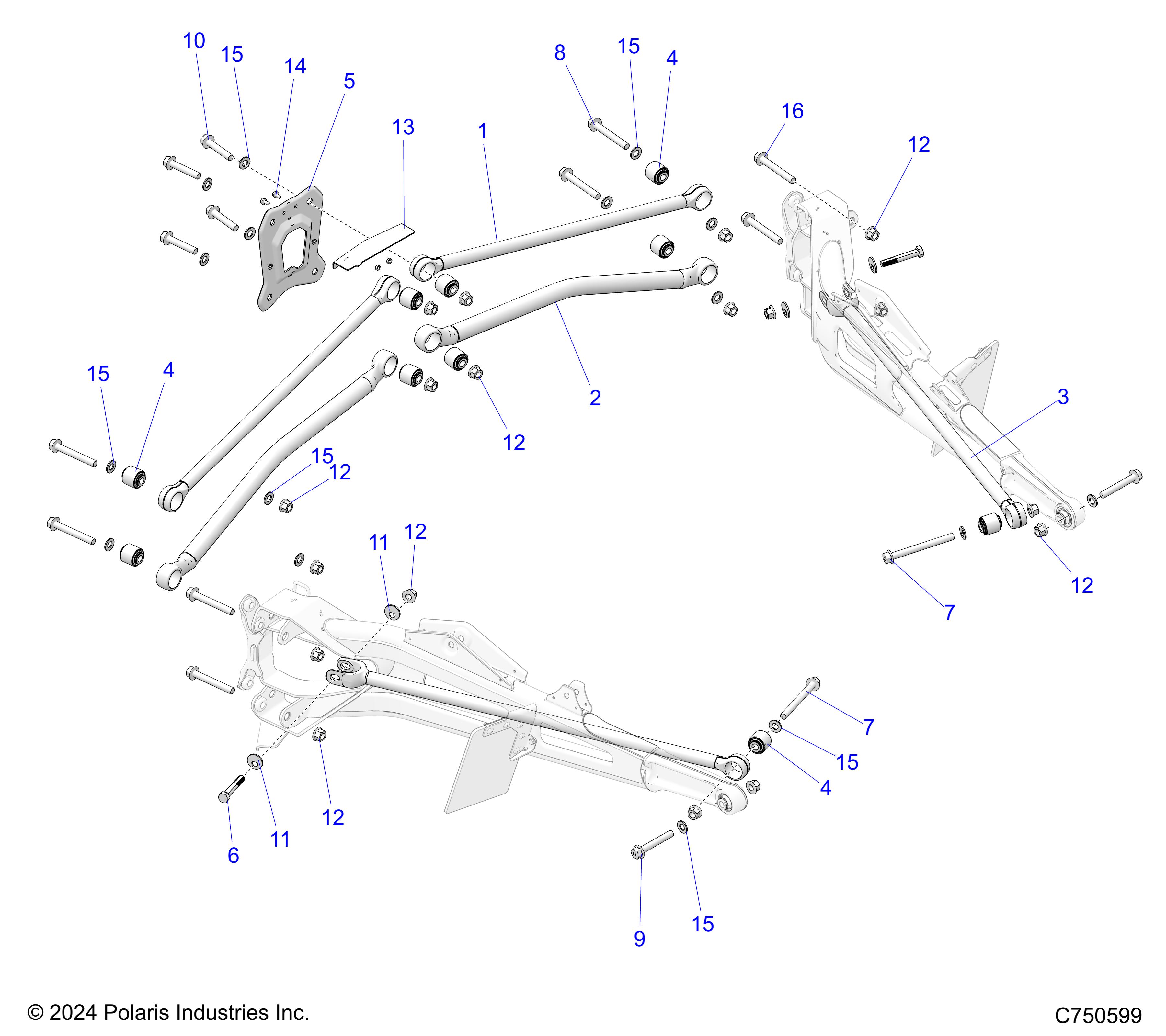 Foto diagrama Polaris que contem a peça 1544542-952