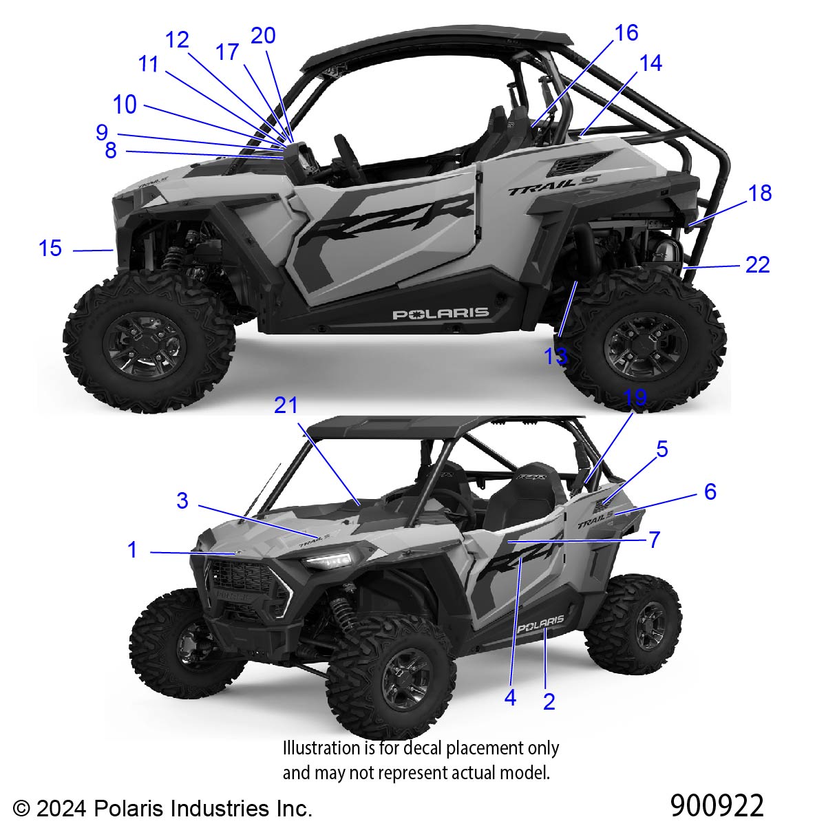 Foto diagrama Polaris que contem a peça 7201625