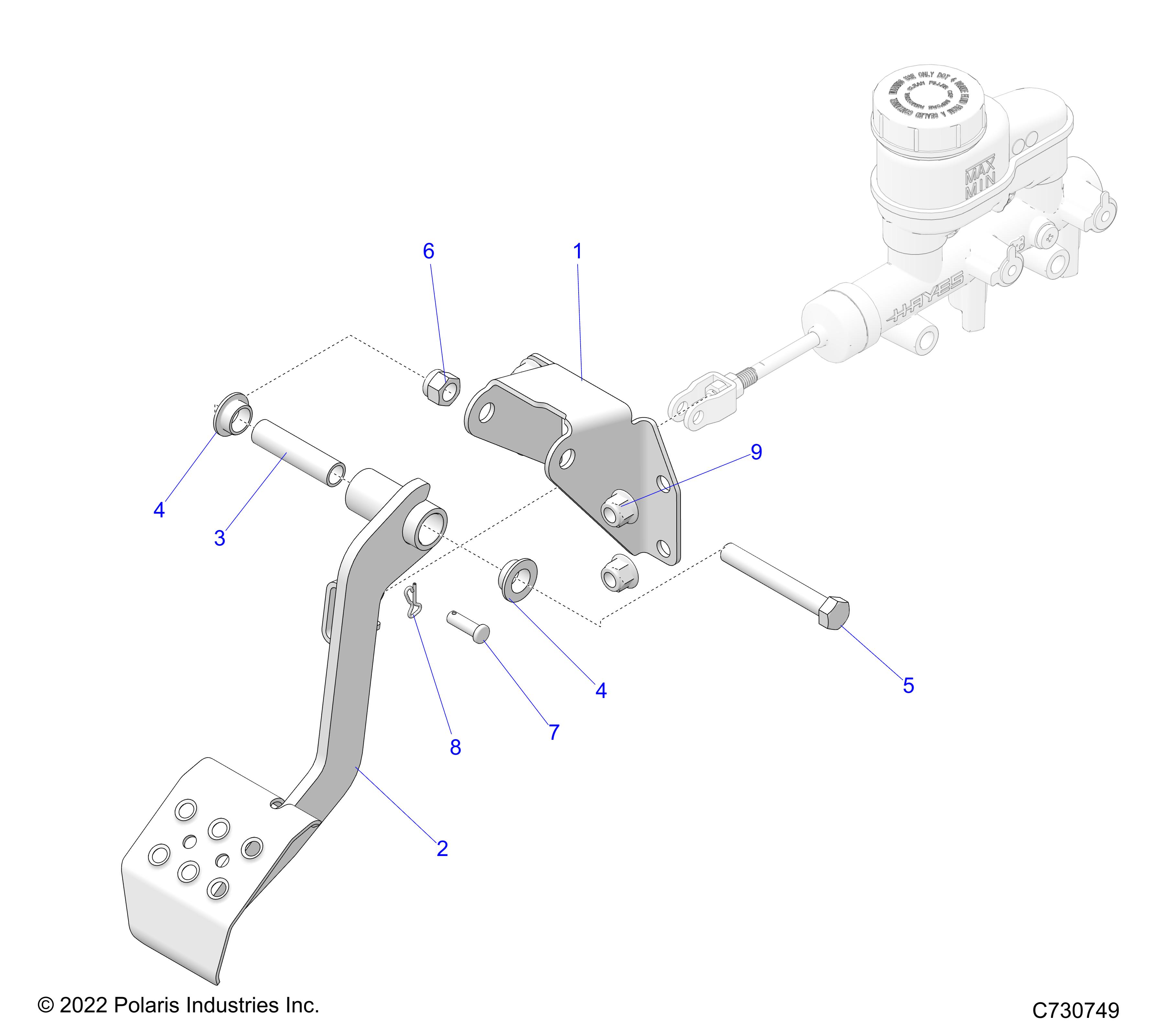 Foto diagrama Polaris que contem a peça 1021680-329