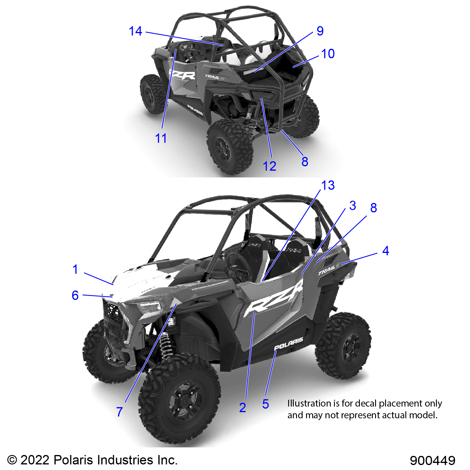 Foto diagrama Polaris que contem a peça 7195431