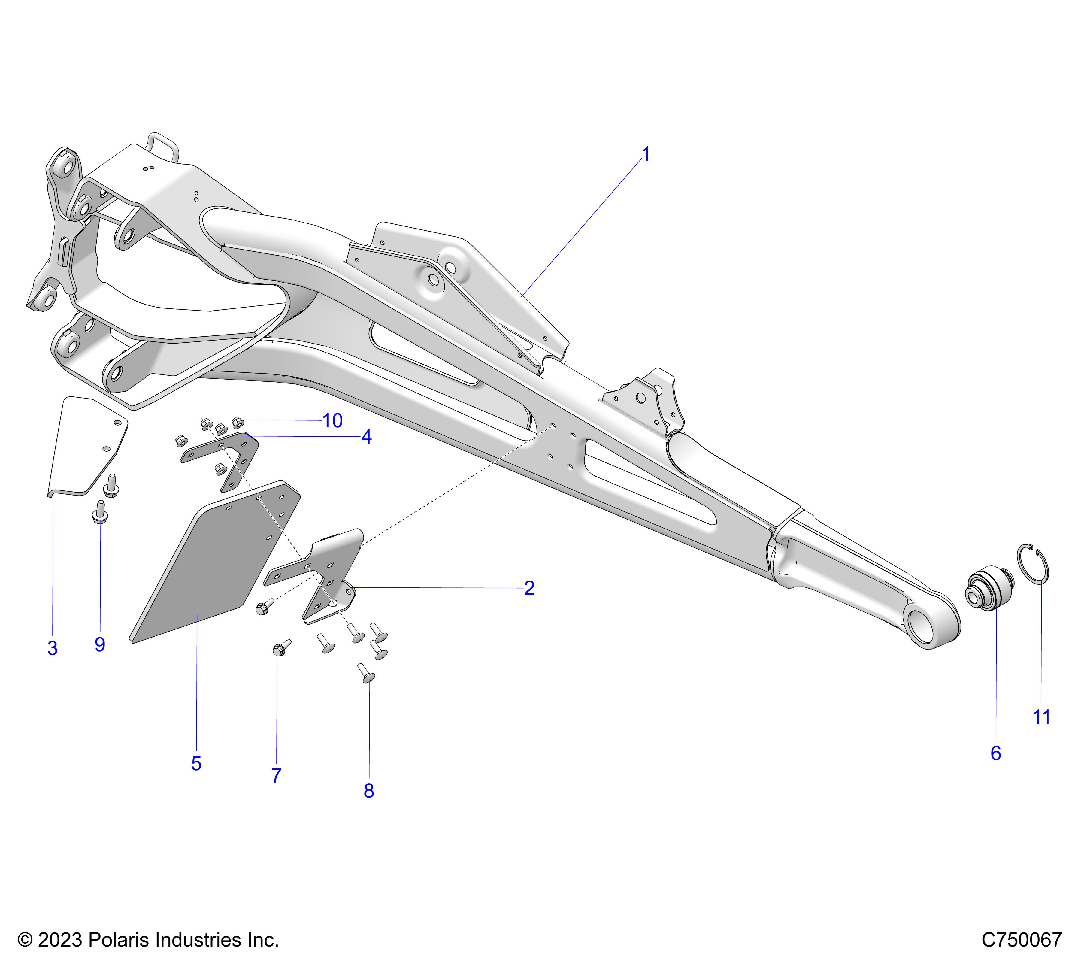 Foto diagrama Polaris que contem a peça 1544540-849