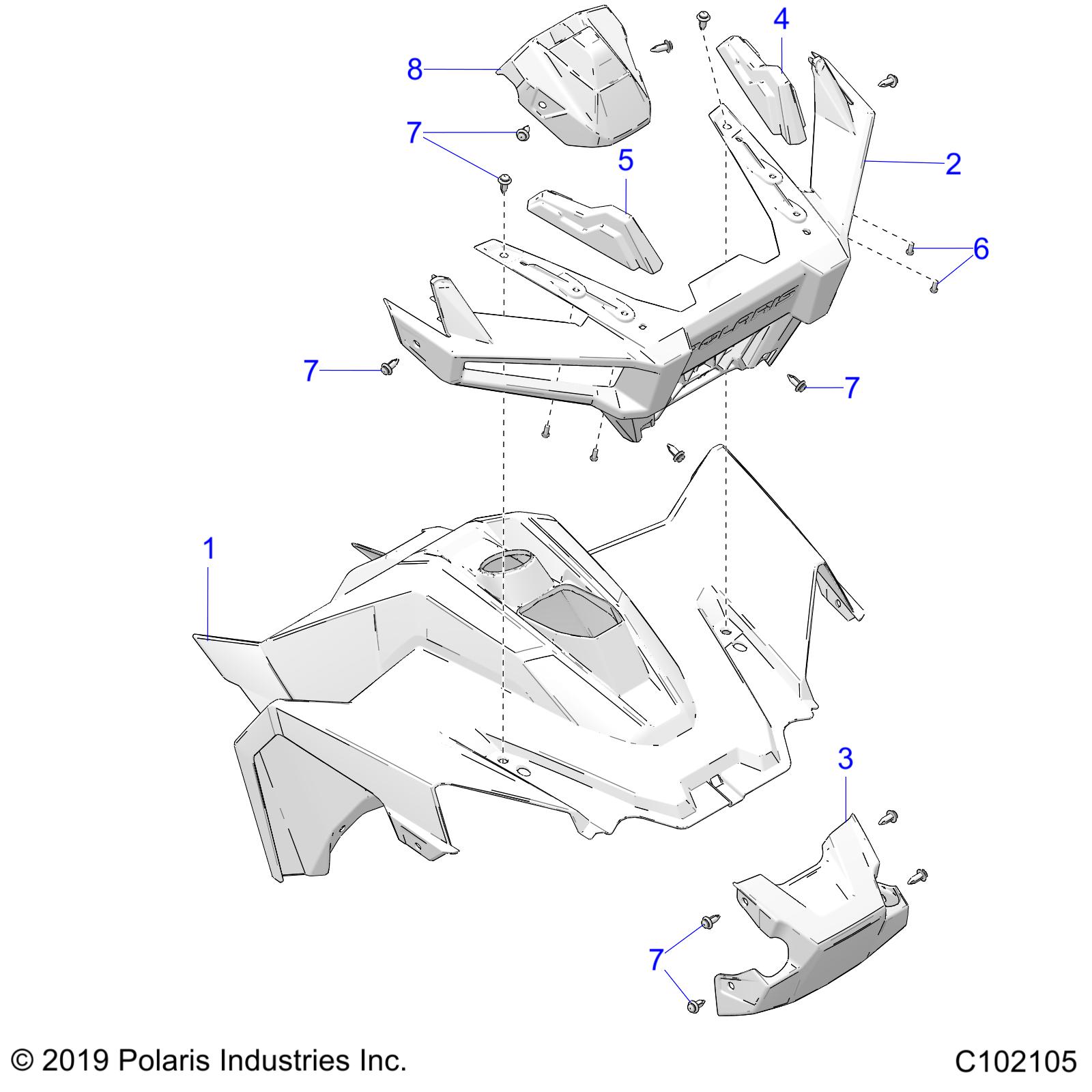 Foto diagrama Polaris que contem a peça 5458909-070