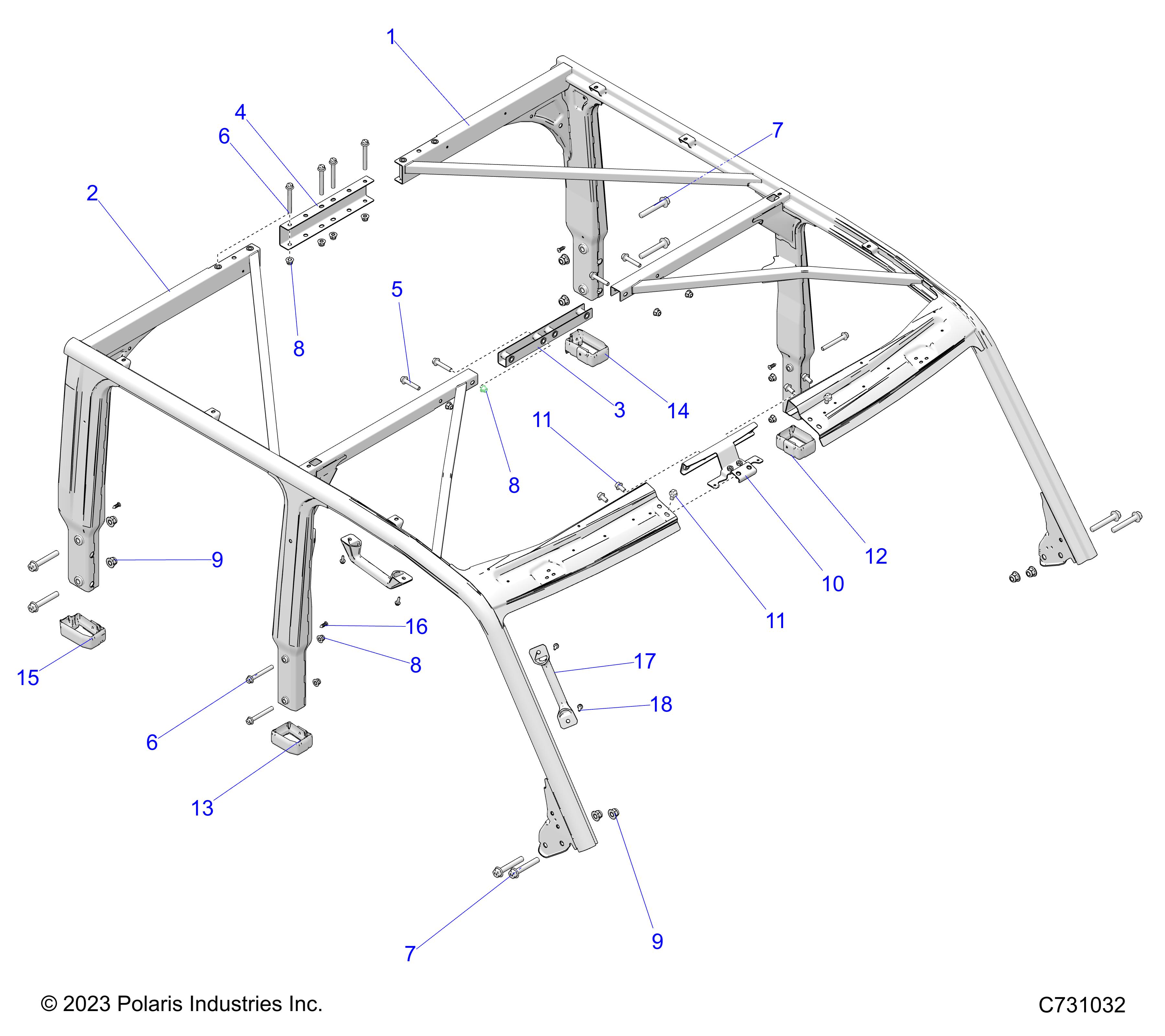 Foto diagrama Polaris que contem a peça 1026541-458