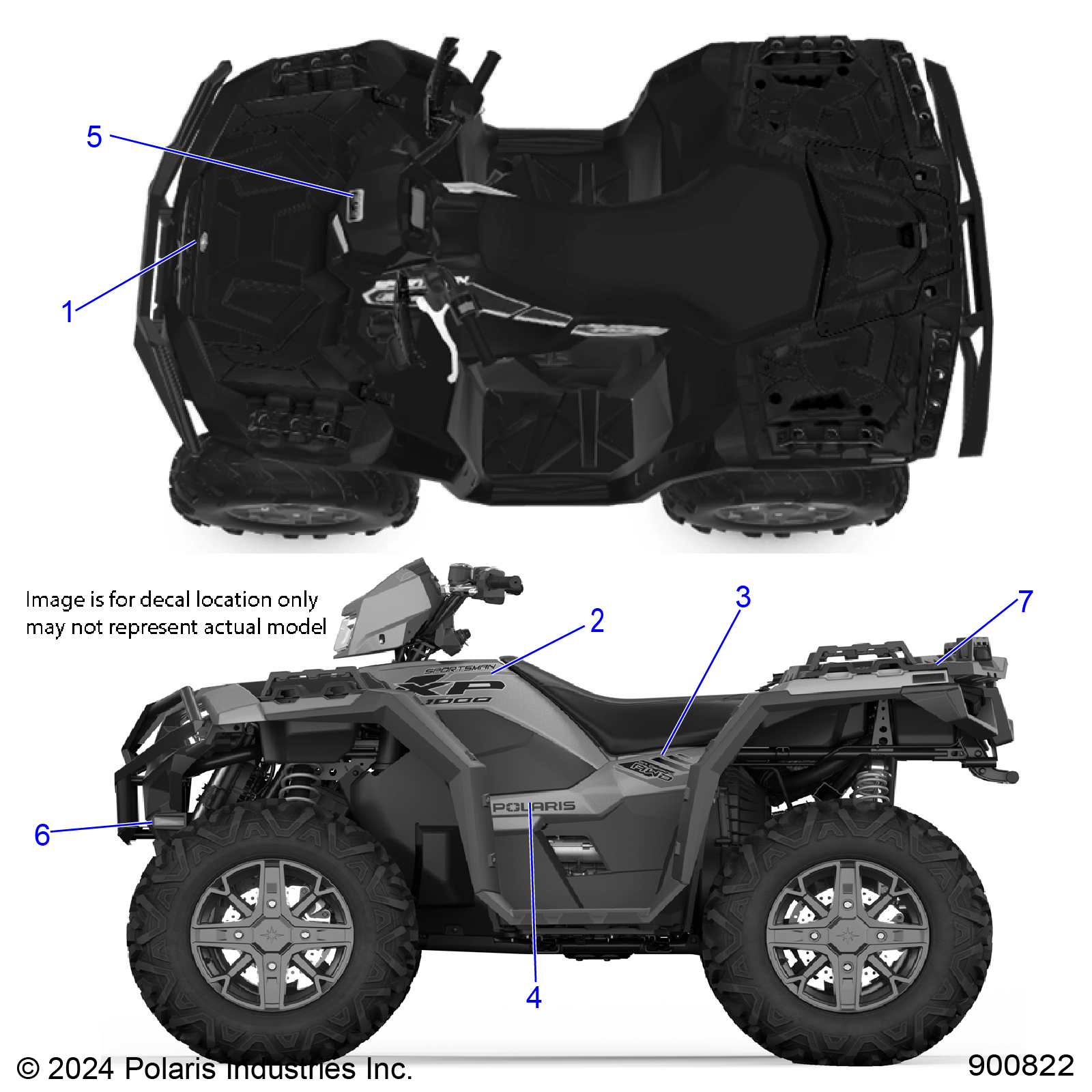 Foto diagrama Polaris que contem a peça 7200447