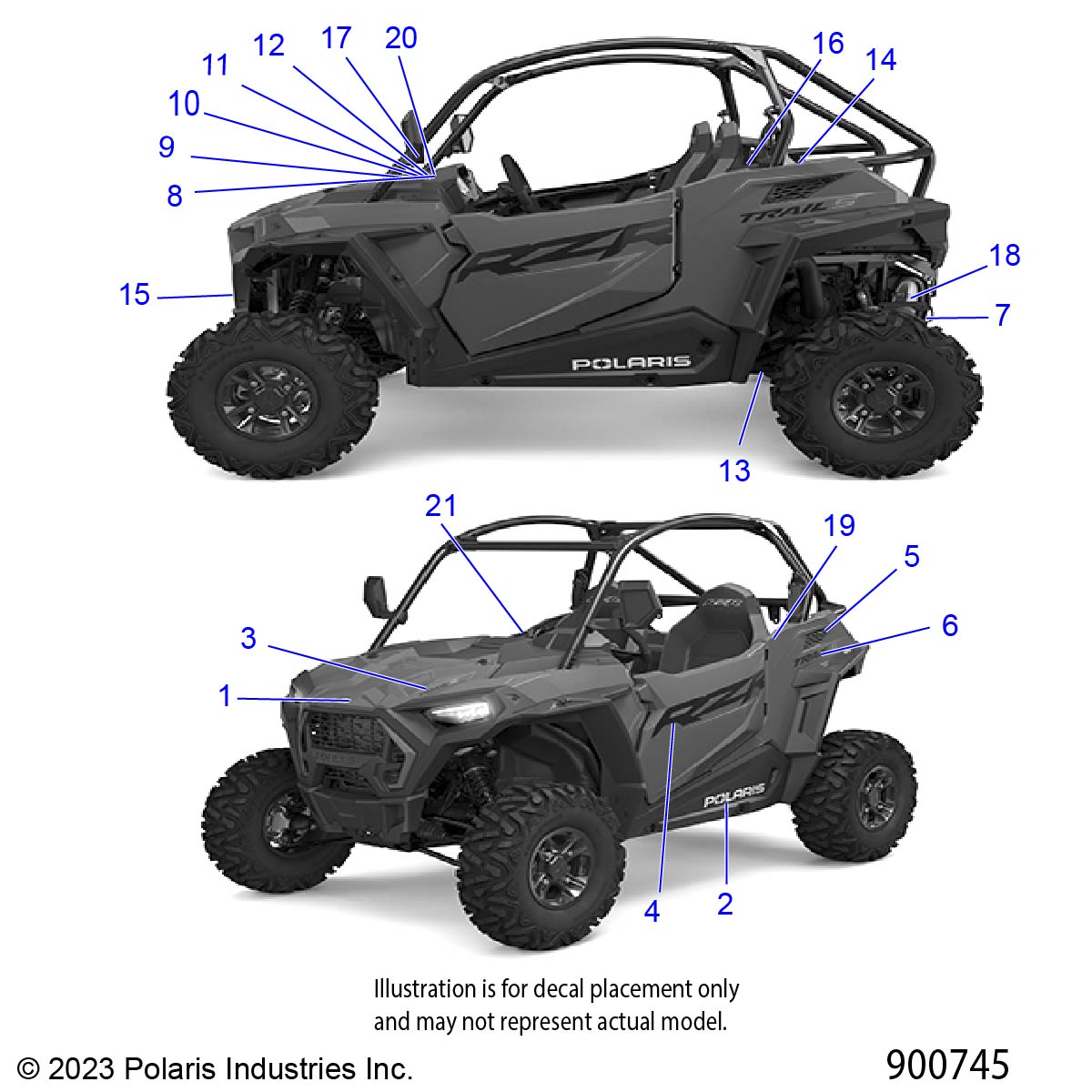 Foto diagrama Polaris que contem a peça 7201611