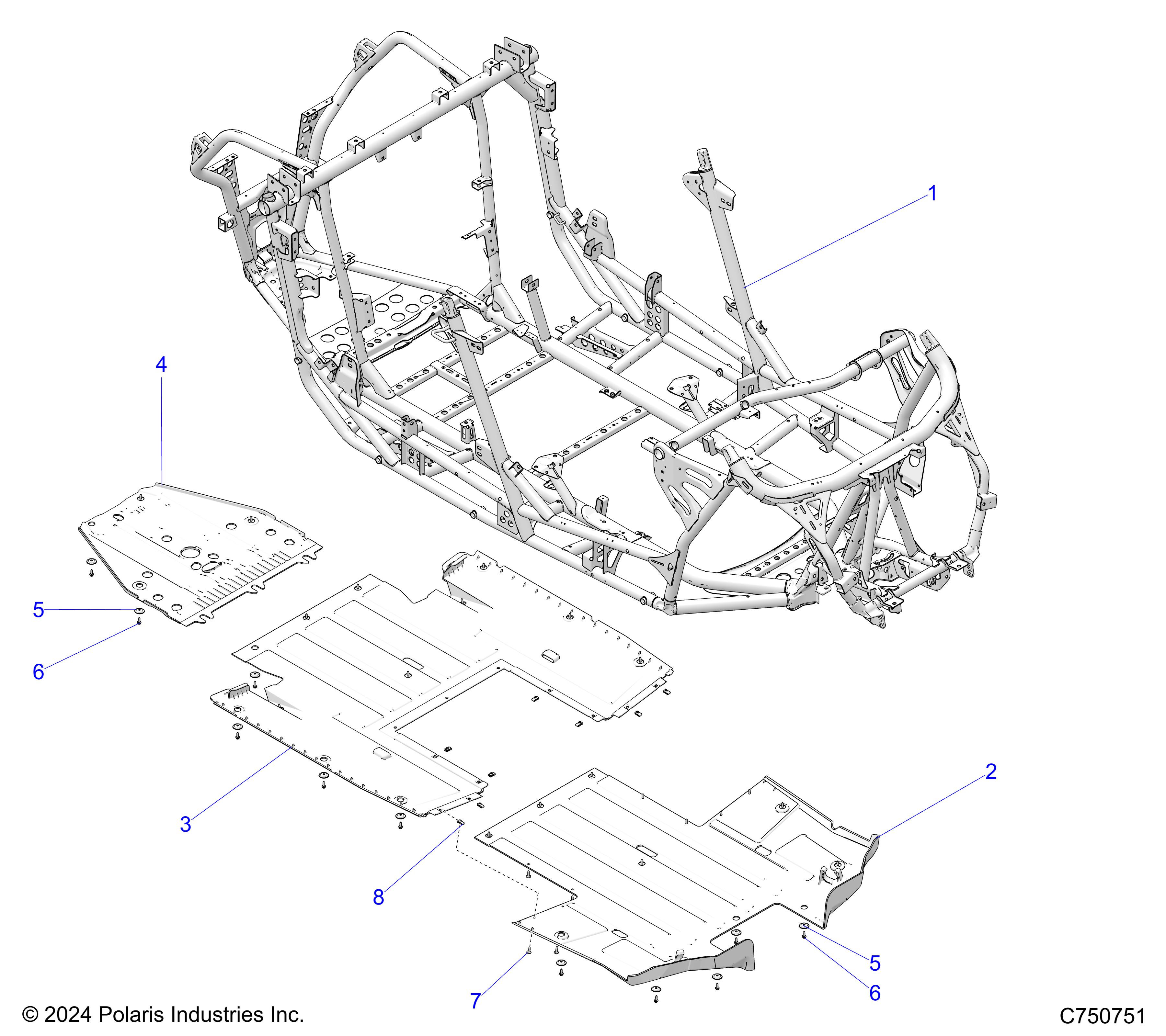 Foto diagrama Polaris que contem a peça 1028552-458