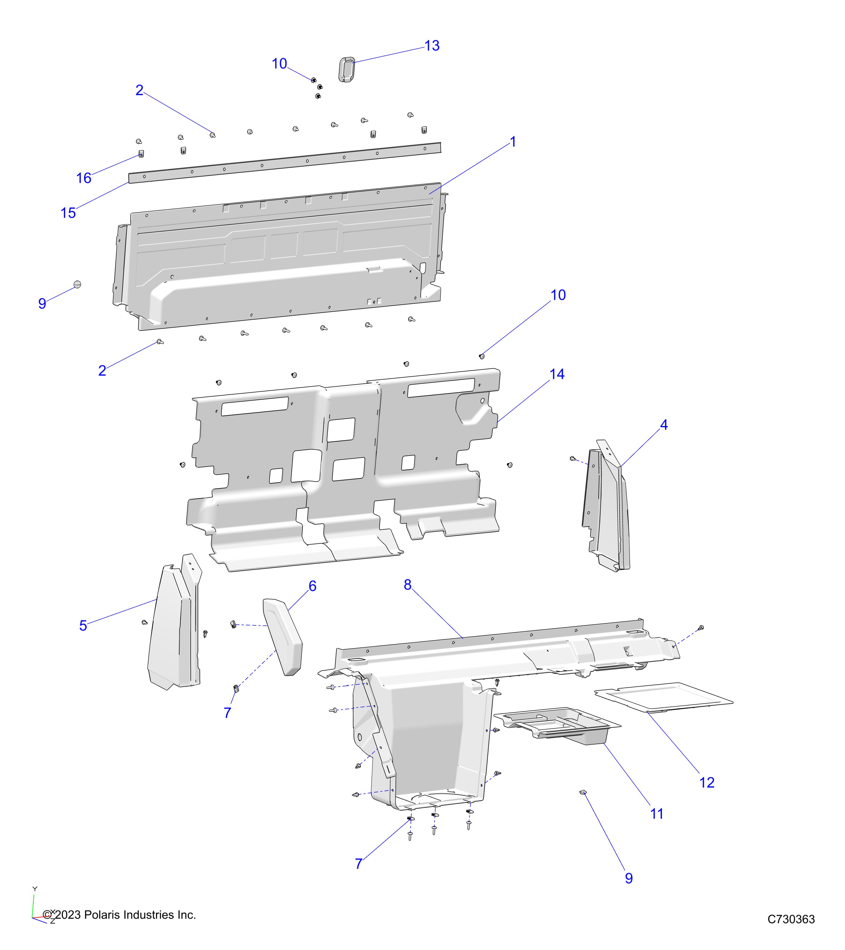 Foto diagrama Polaris que contem a peça 5459327