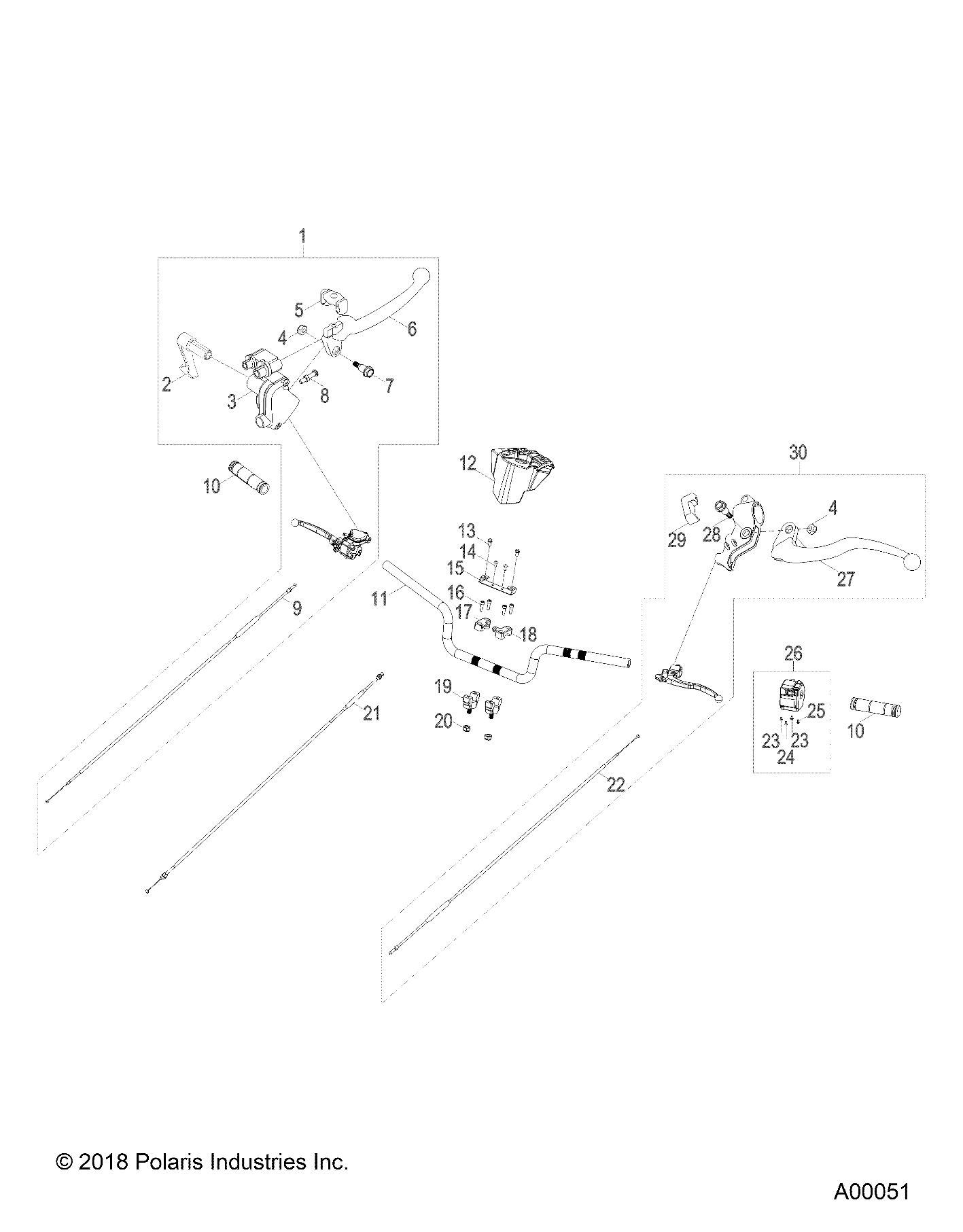 Foto diagrama Polaris que contem a peça 0454043