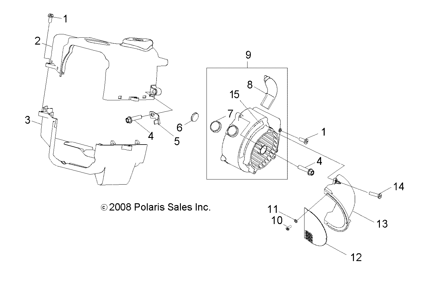 Foto diagrama Polaris que contem a peça 0450160