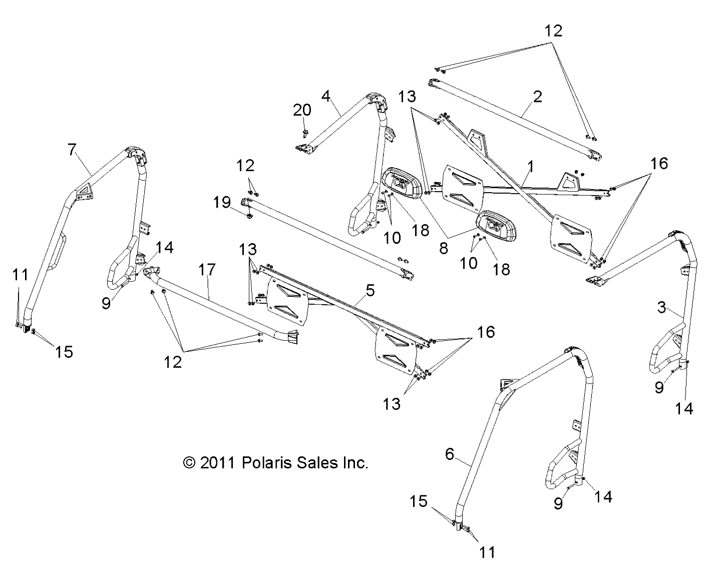 Part Number : 1019984-521 CAB FRAME WELD  REAR  RIGHT  E