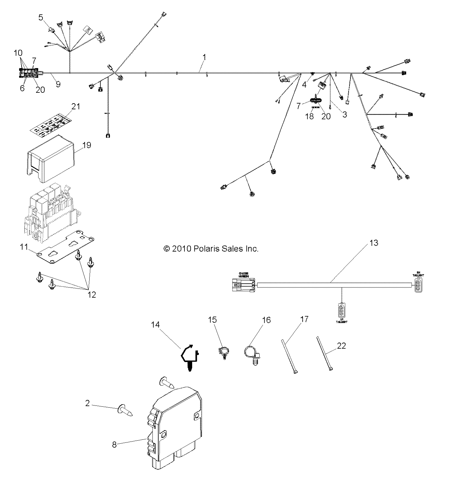 Foto diagrama Polaris que contem a peça 2411658