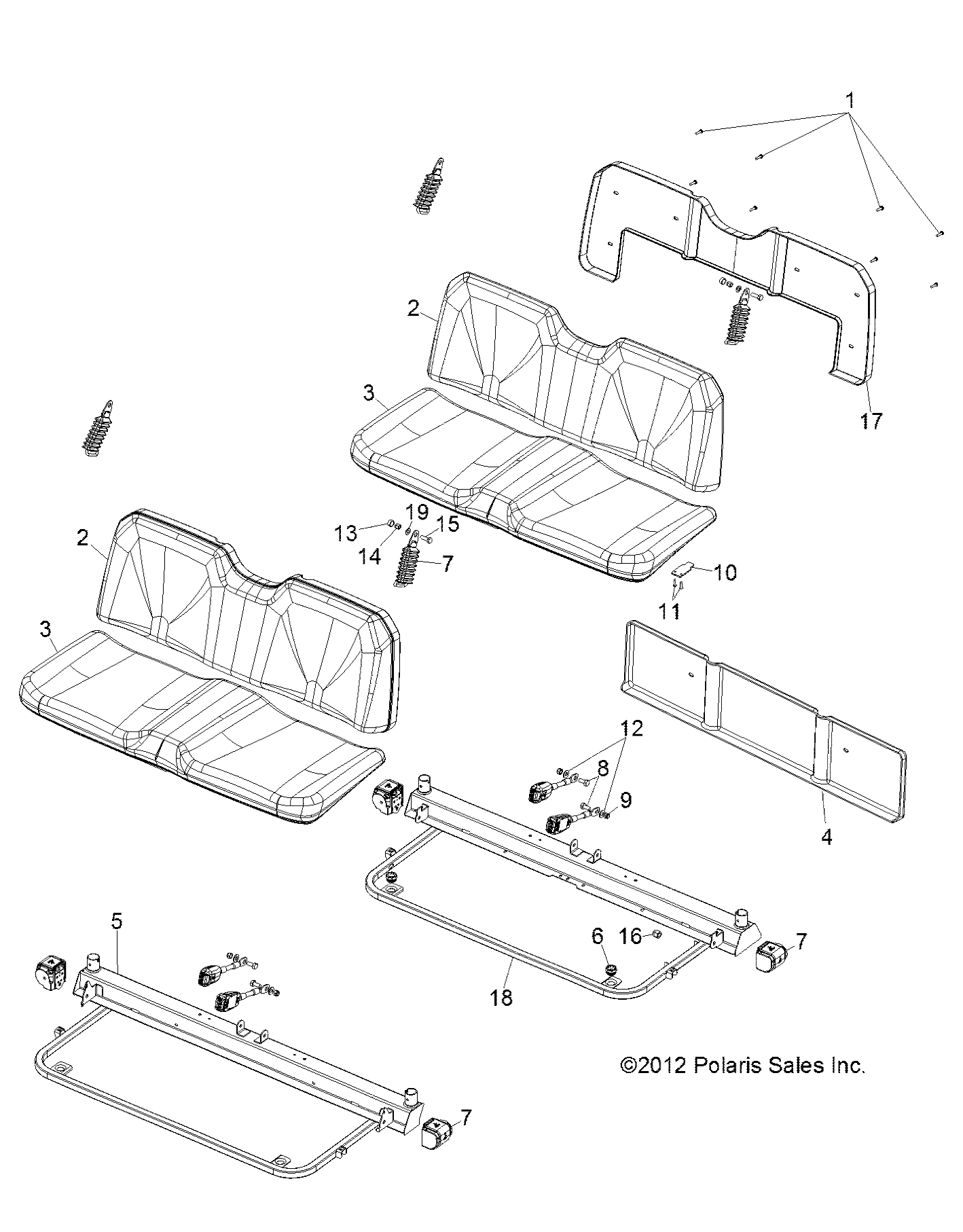 Part Number : 2685621 ASM-SEAT RNGR BTM BLK/S.MET