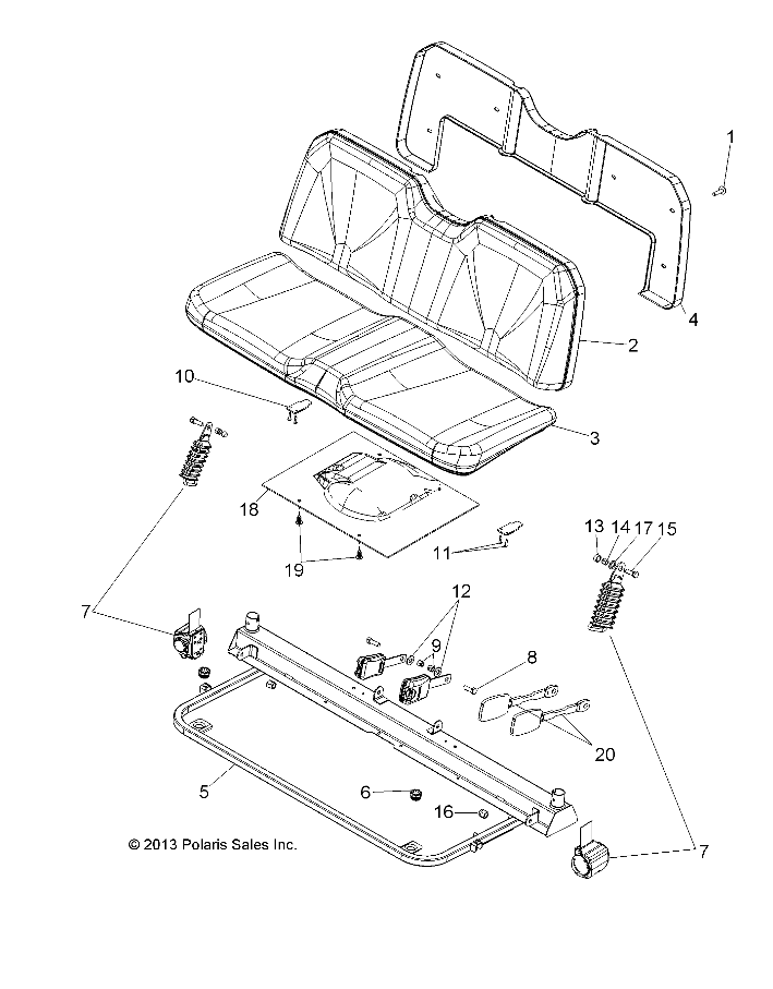 Foto diagrama Polaris que contem a peça 1017799-458