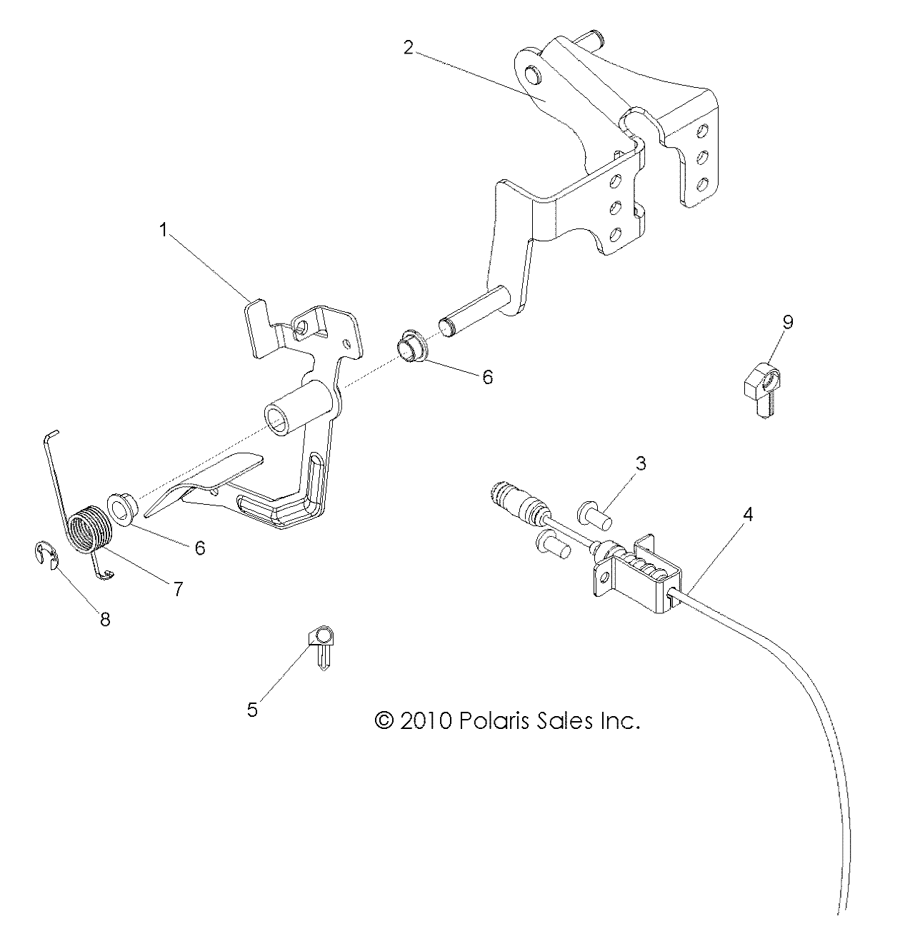 Foto diagrama Polaris que contem a peça 1016585-458