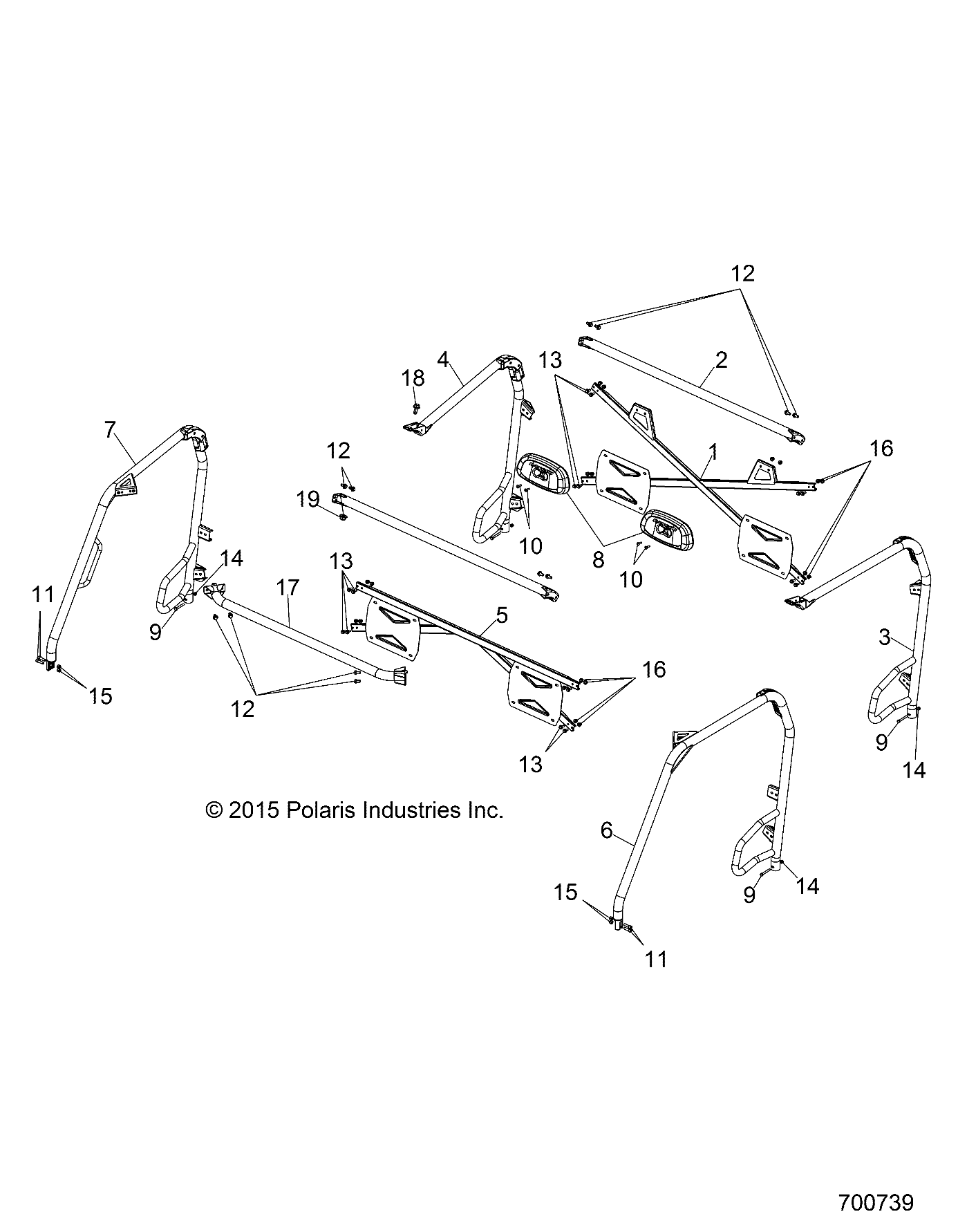 Foto diagrama Polaris que contem a peça 1022476-458