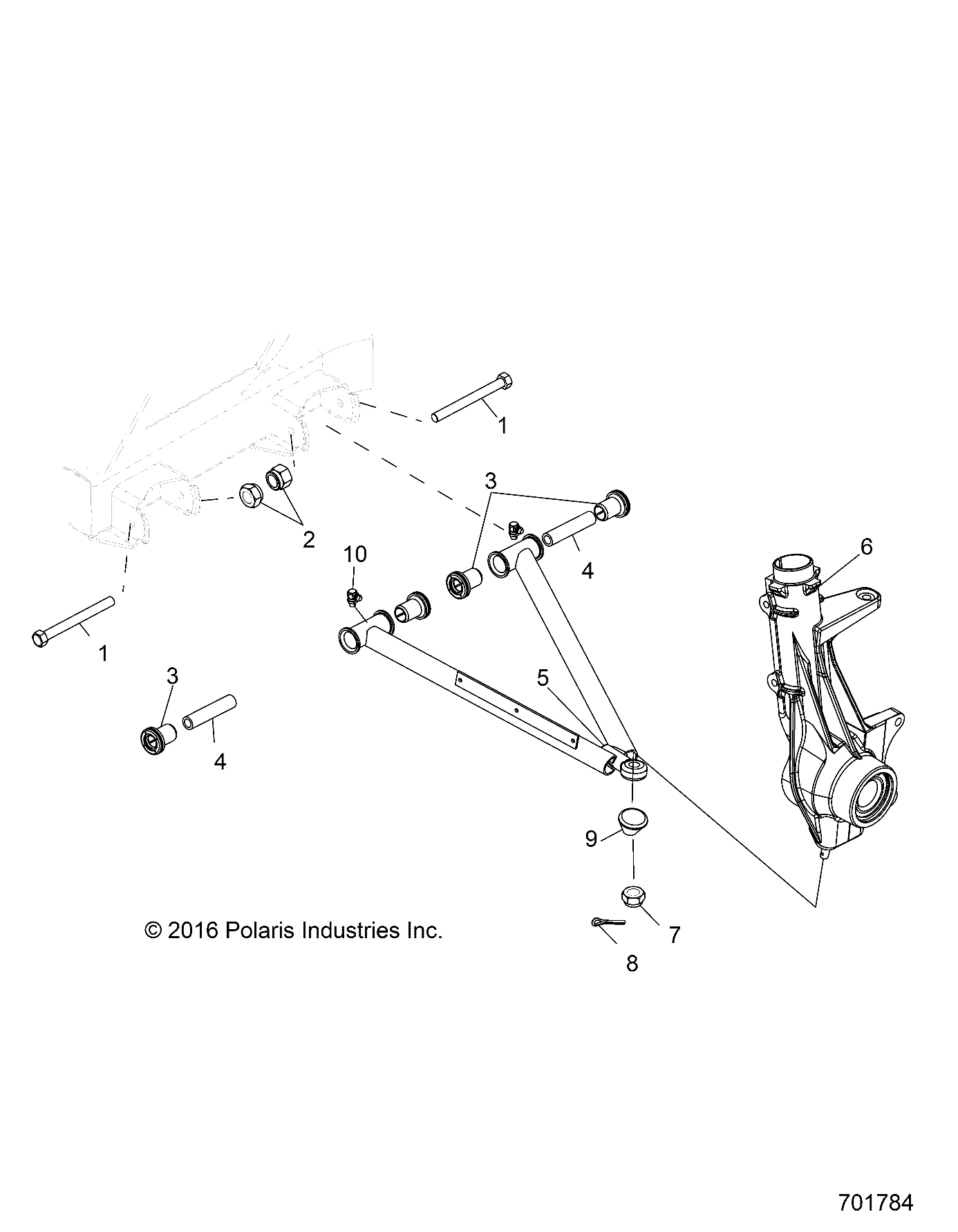 Foto diagrama Polaris que contem a peça 1543387-458