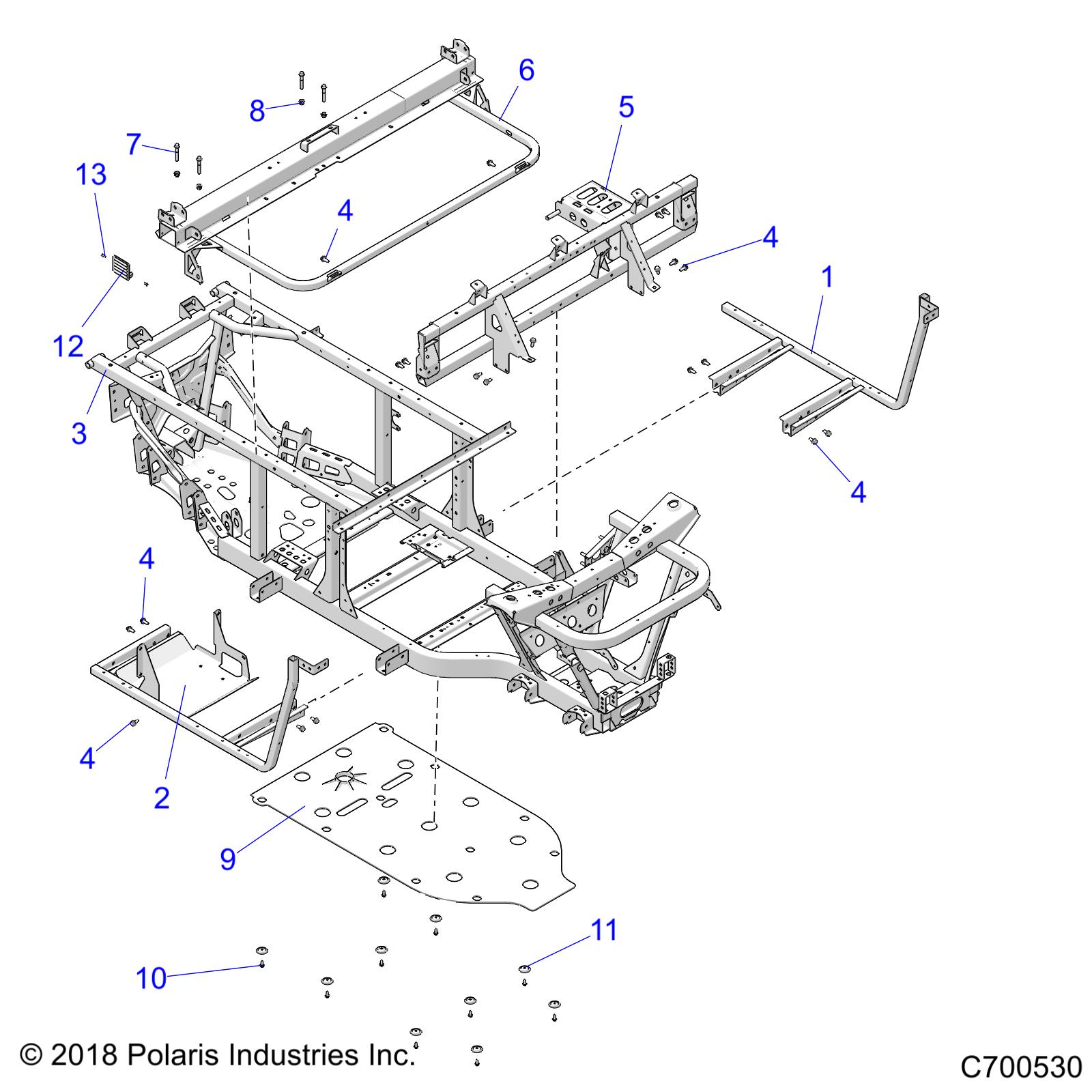 Foto diagrama Polaris que contem a peça 1022210-458